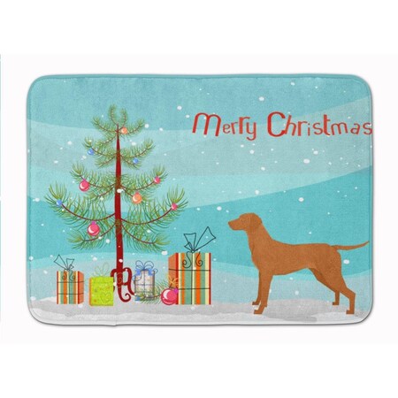 Carolines Treasures Vizsla Christmas Tree Machine Washable Memory Foam Mat CK3568RUG